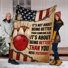 Maxcorners Bowling It's About Being Better Than You Were Yesterday Blanket