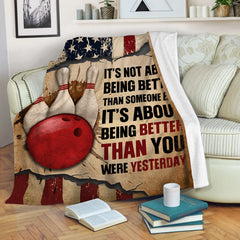 Maxcorners Bowling It's About Being Better Than You Were Yesterday Blanket