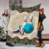 Maxcorners Bowling Vintage Mandala Play Blanket