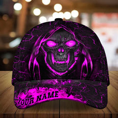 Maxcorners Custom Name Skull Wearing Hat Cap