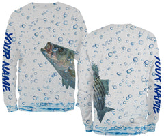 Maxcorners Striped Bass Fishing Wrap Around Bubbles Customize Name All Over Print 3D Shirts