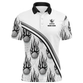 Max Corner Golf balls black flame pattern Mens Golf polo shirts custom name golf clothes for men golfing
