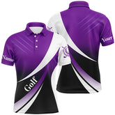 Max Corner Mens golf polo shirts custom name purple and white golf shirt