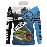 Maxcorners Largemouth Bass Fishing Fish On Blue Custom Name