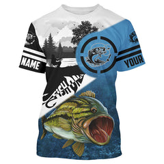 Maxcorners Largemouth Bass Fishing Fish On Blue Custom Name