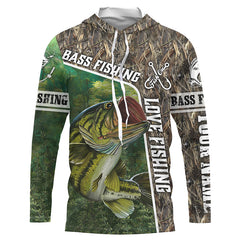 Maxcorners Personalized Bass Fishing Shirts Love Fishing Camo 3D