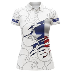 Maxcorners Texas Flag Bowling Team Bowlers Premium Customized Name 3D Shirt For Women