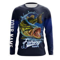 Maxcorners Fishing Makes Me Happy Bass Fishing 3D All Over Printed Customized Name