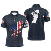 Max Corner Mens golf polo shirts American flag patriotic golf shirts custom polo golf tops for men