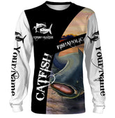 Maxcorners Customize Name All Over Printed 3D Shirt Catfish Fishing Fishaholic