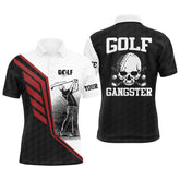 Max Corner Black white Mens golf polo shirt custom golf gangster golf ball golf polos for men