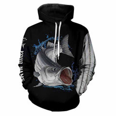 Maxcorners Customize All Over Printed 3D Striped Bass (Striper) Fishing Shirts