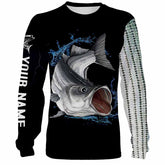 Maxcorners Customize All Over Printed 3D Striped Bass (Striper) Fishing Shirts