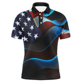 Max Corner Mens golf polo shirts custom name black American flag patriotic golf shirts for mens golfing gifts