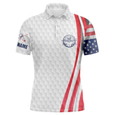 Max Corner American flag white golf ball Mens golf polo shirt custom patriotic mens golf shirts