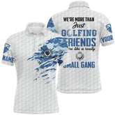 Max Corner Blue Camo Mens Golf Polo Shirts Personalized White And Blue Golf Shirts For Men, Golf Gifts