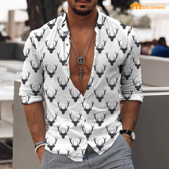 Maxcorners Black Deer Casual Shirt