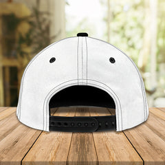 Maxcorners Black White Bowling Classic Personalized Name 3D Cap