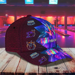Maxcorners Colorful Bowling Classic Personalized Name 3D Cap