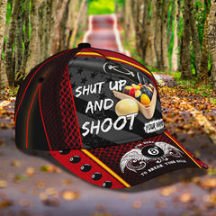 Maxcorners Billiard Lover Personalized Name 3D Over Printed Cap