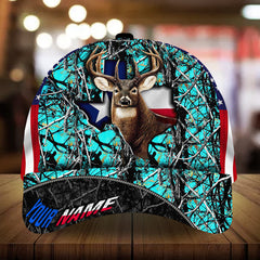 Max Corners Texas Flag Deer Hunting Camo Pattern 3D Multicolor Personalized Cap