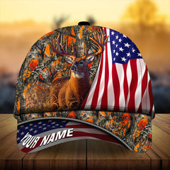Maxcorners Premium Florapunk Flag Deer Hunting Personalized Hats 3D