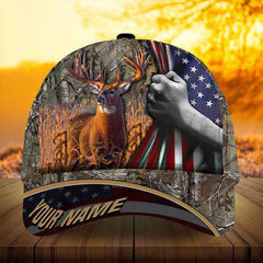 Maxcorners Premium Florapunk Flag Pull Deer Hunting Personalized Hats 3D