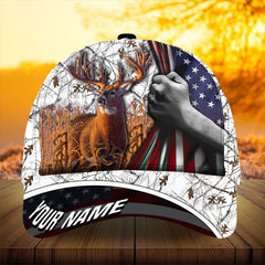 Maxcorners Premium Florapunk Flag Pull Deer Hunting Personalized Hats 3D