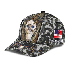 Maxcorners Personalized Deer Skull Hunting Camo Classic Cap HM25