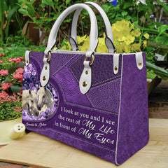 Maxcorners Customized Name Horse Printed Leather T29 -Handbag