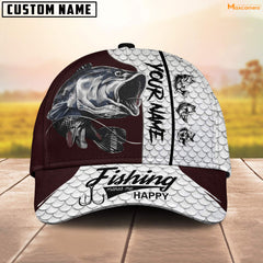Maxcorners Personalized Fishing Red & White Cap