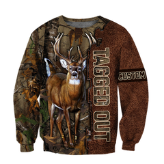 Maxcorners Deer Hunting Personalized Name 3D Over Printed Hoodie