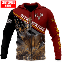 Maxcorners Deer Hunting Personalized Name 3D Over Printed Hoodie