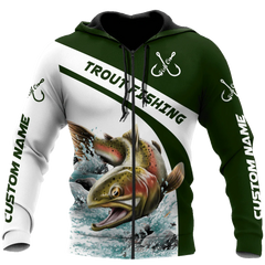Maxcorners CustomName Trout Gone Fishing Shirts