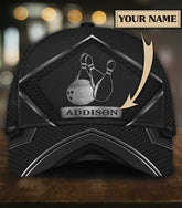 Maxcorners Black Classic Personalized Name 3D Cap