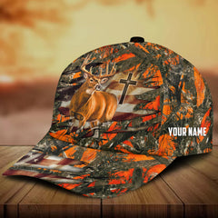Maxcorners Premium Cross And Deer 3D Personalized Multicolor Cap