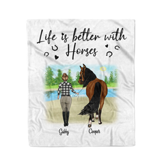 Maxcorners Customer Name Gift For Horse Lover Girl - Blanket