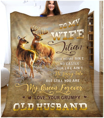 Maxcorners My Queen Forever Husband To Wife & Deer Blanket Hunting To My Wife PT