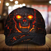 Maxcorners Custom Name Scared Lava Skull Cap
