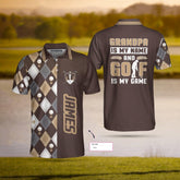 Max Corners Brown Argyle Pattern Grandpa Golf 3D Custom Polo Shirt