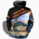 Maxcorners Born To Fish Forced To Work 3D Shirt