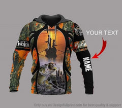 Maxcorners Dad And Son Fishing Personalized Name 3D Shirt