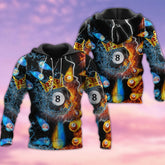 Maxcorners Billiard Firer Style 3D Over Printed Hoodie