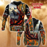 Maxcorners Moose Hunting Personalized Name 3D Over Printed Hoodie