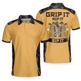 Max Corners Grip It Rip It Sip It Golf For Halloween 3D Custom Polo Shirt