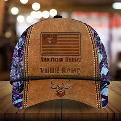 Max Corners The Best American Deer Hunting Leather Pattern 3D Multicolor Personalized Cap