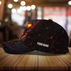 Maxcorners Custom Name Scared Lava Skull Cap