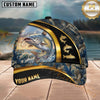 Maxcorners Fishing Gold Stripe Camo Personalized 3D Cap