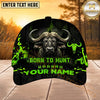 Maxcorners Hunting Green Black Born To Hunt Personalized 3D Cap
