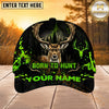 Maxcorners Hunting Green Black Born To Hunt Personalized 3D Cap